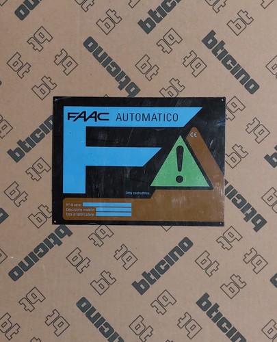 Cartello avvertimento faac - avvertimento,